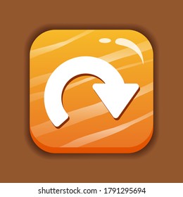 yellow glossy button. For game and app. Button vector design