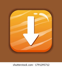 yellow glossy button. For game and app. Button vector design