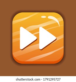 yellow glossy button. For game and app. Button vector design