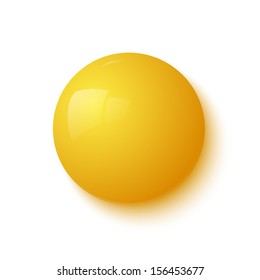 Yellow glossy button. Vector illustration