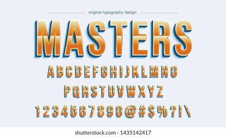 Yellow Glossy Gradient Artistic Font Design Typography