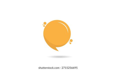Icono brillante amarillo de la burbuja del discurso con los puntos decorativos y una sombra suave, aislado en un fondo blanco. Perfecto para chat, comunicación y diseño de interfaz de usuario de redes sociales