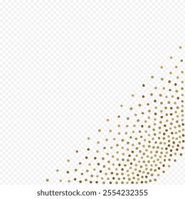 Yellow Glow Anniversary Vector Transparent Background. Effect Dust Pattern. Gold Splash Christmas Banner. Round Paper Card.