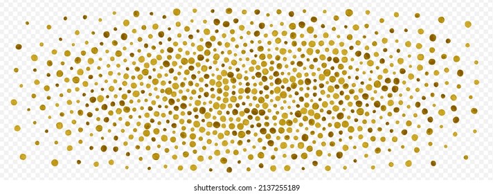 Yellow Glow Art Vector Panoramic Transparent Background. Light Round Background. Golden Rain Transparent Backdrop. Shine Modern Design.