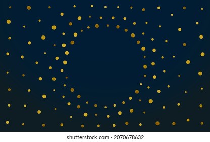 Yellow Glow Christmas Vector Black Background. Paper Round Wallpaper. Gold Shine Golden Invitation. Splash Modern Background.