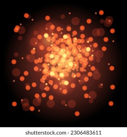 Yellow Glow in The Dark Bokeh Effect Background Template