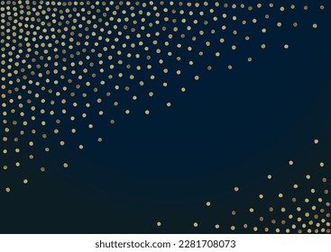 Yellow Glow Happy Vector Black Background. Paper Circle Postcard. Shiny Dot Bright Backdrop. Polka Falling Design.