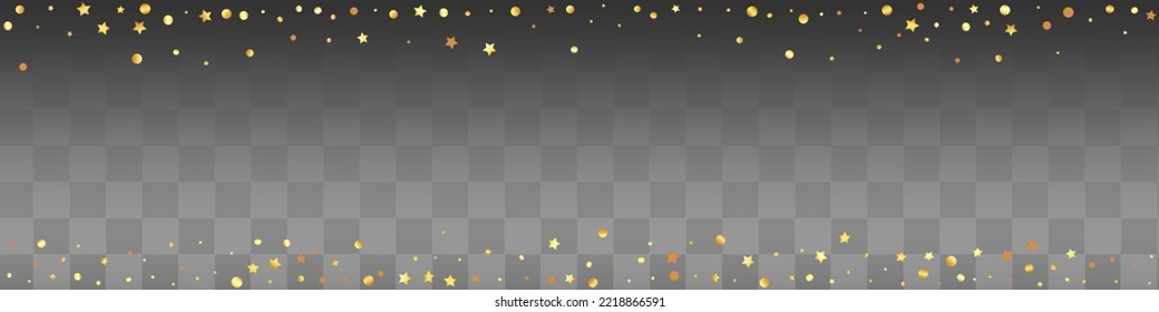 Yellow Glow Holiday Vector Transparent Panoramic Background. Golden Circle Card. Golden Polka Glamour Postcard. Round Isolated Backdrop.