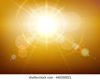 Yellow glow sunshine or vector sunburst background