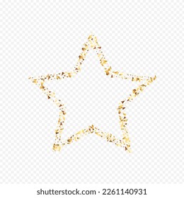 Yellow Glow Transparent Transparent Background. Effect Rain Pattern. Gold Dust Abstract Postcard. Sequin Falling Card.