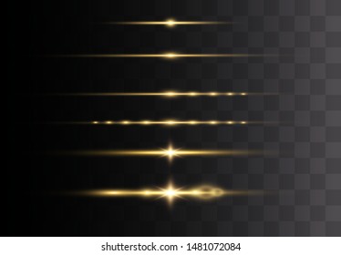 yellow glowing light explodes on a transparent background. Sparkling magical dust particles. Bright Star. Transparent shining sun, bright flash.