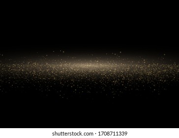 Yellow glowing light explodes on a transparent background. Sparkling magical dust particles. Bright Star. Transparent shining sun, bright flash. Vector sparkles. To center a bright flash.