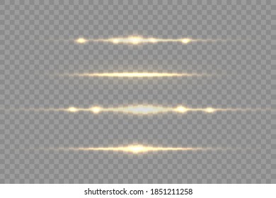 Gelbes Licht explodiert auf transparentem Hintergrund. funkelnde magische Staubpartikel. Heller Stern. Transparente strahlende Sonne, heller Blitz. Vektorfunkeln. Um einen hellen Blitz zu zentrieren.
