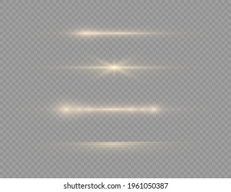 Yellow glowing light explodes on a transparent background. Sparkling magical dust particles. Bright Star. Transparent shining sun, bright flash. Vector sparkles. To center a bright flash.