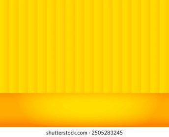 Gelb leuchtendes Licht Podium Raum mit Oberfläche und Wand, editierbare Bühne. Vektorgrafik der Raumfläche kopieren