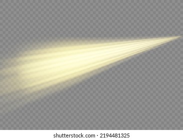 Yellow glowing motion line. Dynamic golden waves. Luminous gold lines of speed. Light sparkling effect. Magic speed flying trails of shine, bright shimmer particles fly. Vector illustration.
