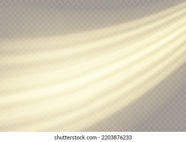 Yellow glowing motion line. Dynamic golden waves. Luminous gold lines of speed. Light sparkling effect. Magic speed flying trails of shine, bright shimmer particles fly. Vector illustration.