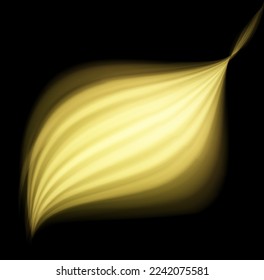 Línea de movimiento amarillo brillante. Olas doradas dinámicas. Luminosas líneas de velocidad de oro. Efecto espumoso claro. Rayos voladores mágicos de brillo, partículas brillantes de brillo vuelan. Ilustración vectorial.