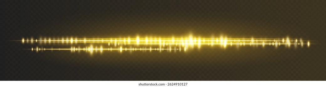 Yellow glowing sound visualization with double wave lines and dense amplitude spikes, perfect for futuristic sound systems