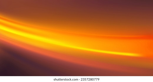 Yellow glowing speed stripes. Traces of movement of a car. Night city lighting with long exposure. Abstract vector illustration isolated on black background.