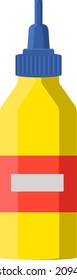 Yellow glue bottle, illustration, vector on a white background.
