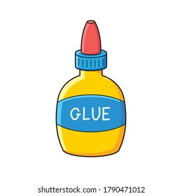 Yellow glue bottle tube isoilated cartoon vector icon