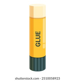 Yellow glue stick is standing up with the cap on
