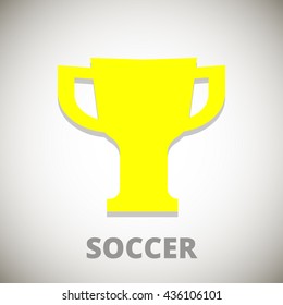 yellow goblet icon in football on white-gray background
