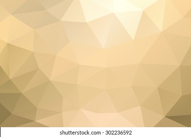 Yellow gold abstract geometric rumpled triangular background low poly style. Vector illustration