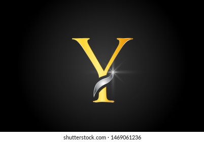 yellow gold alphabet letter Y logo design suitable for a company or business