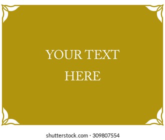 Yellow gold border frame deco vector art simple line corner