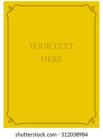 Yellow gold border frame deco vector art simple line corner