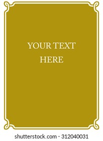 Yellow gold border frame deco vector art simple line corner