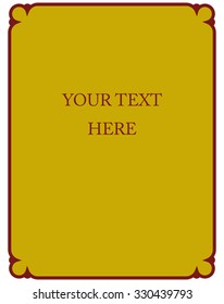 Yellow gold border frame deco vector art simple line corner