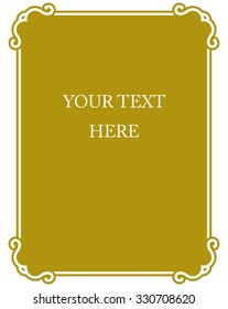 Yellow gold border frame deco vector art simple line corner