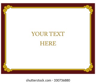 Yellow gold border frame deco vector art simple line corner