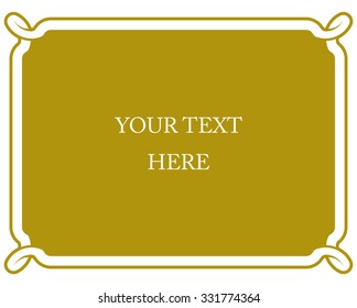 Yellow gold border frame deco vector art simple line corner