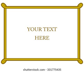 Yellow gold border frame deco vector art simple line corner