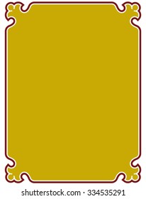 Yellow gold border frame deco vector art simple line corner
