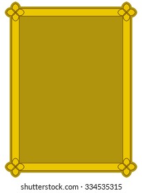 Yellow gold border frame deco vector art simple line corner