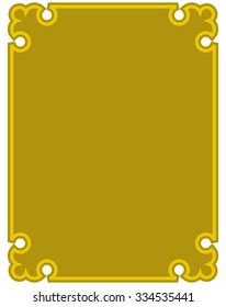 Yellow gold border frame deco vector art simple line corner