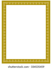 Yellow gold border frame deco vector art simple line corner