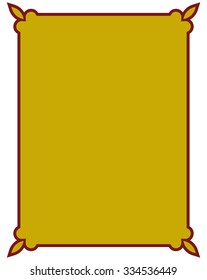 Yellow gold border frame deco vector art simple line corner