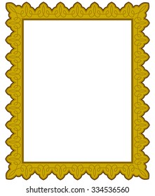 Yellow gold border frame deco vector art simple line corner