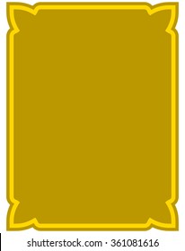 Yellow gold border frame deco vector art simple line corner