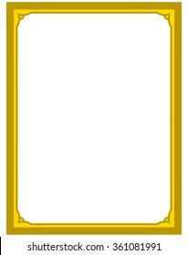 Yellow gold border frame deco vector art simple line corner