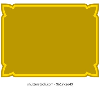 Yellow gold border frame deco vector art simple line corner