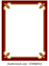 Yellow gold border frame deco vector art simple line corner