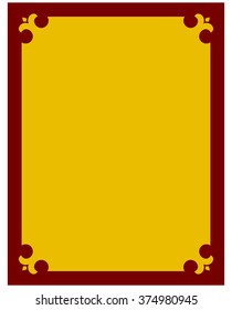 Yellow gold border frame deco vector art simple line corner