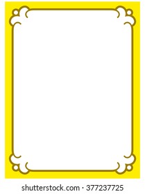Yellow gold border frame deco vector art simple line corner